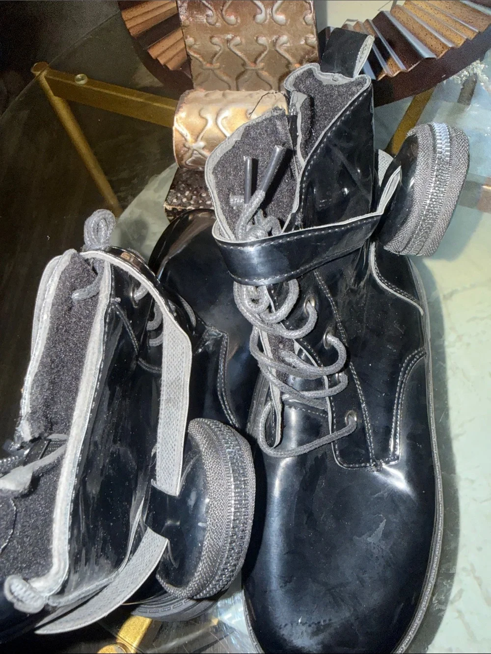Black Lace-Up Combat Boots